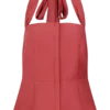 Kallie Linen Peplum Halter Top – Burnt Rose