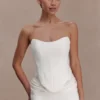 Karina Strapless Scuba Corset – White