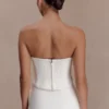 Karina Strapless Scuba Corset – White