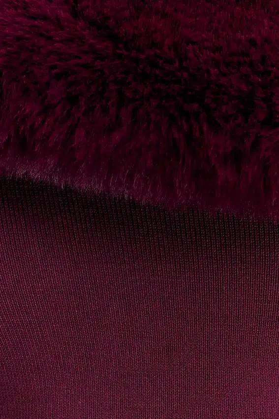 Karleigh Faux Fur Knit Maxi Dress – Plum Karleigh Faux Fur Knit Maxi Dress – Plum