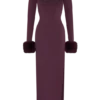 Karleigh Faux Fur Knit Maxi Dress – Plum Karleigh Faux Fur Knit Maxi Dress – Plum