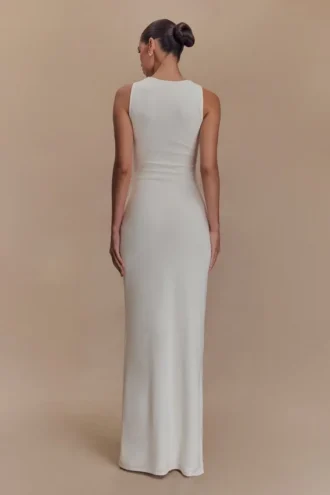 Kassidy Peached Jersey Maxi Dress – Ivory