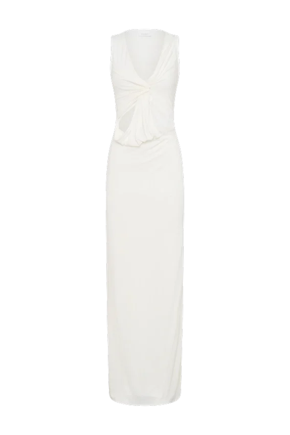 Kassidy Peached Jersey Maxi Dress – Ivory Kassidy Peached Jersey Maxi Dress – Ivory