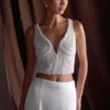 Kathia Pearl Hand Beaded Top – White