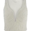 Kathia Pearl Hand Beaded Top – White