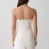 Kayla Silk Blend Strapless Asymmetric Top – Ivory