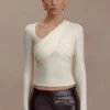 Kaylen Knit Long Sleeve Top – Ivory