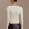 Kaylen Knit Long Sleeve Top – Ivory