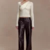 Kaylen Knit Long Sleeve Top – Ivory