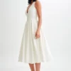 Keely Cotton Sleeveless Midi Dress – White