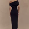 Kendra Scuba Jersey Midi Dress With Hardware – Black