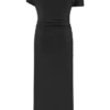 Kendra Scuba Jersey Midi Dress With Hardware – Black