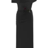 Kendra Scuba Jersey Midi Dress With Hardware – Black