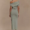 Kendra Scuba Jersey Midi Dress With Hardware – Sage