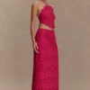 Kensley Broderie Midi Skirt – Dragonfruit