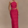 Kensley Broderie Midi Skirt – Dragonfruit