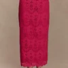 Kensley Broderie Midi Skirt – Dragonfruit