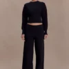 Kerrymae Straight Leg Knit Pants – Black