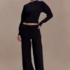 Kerrymae Straight Leg Knit Pants – Black