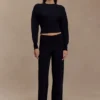 Kerrymae Straight Leg Knit Pants – Black