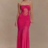 Khadijah Lace And Mesh Maxi Dress – Dragonfruit