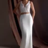 Khloe Satin Fishtail Maxi Skirt – White