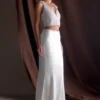 Khloe Satin Fishtail Maxi Skirt – White