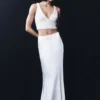 Khloe Satin Fishtail Maxi Skirt – White