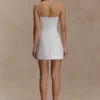 Kingsley Beaded Neckline Mini Dress – Ivory