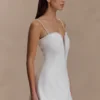 Kingsley Beaded Neckline Mini Dress – Ivory