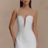 Kingsley Beaded Neckline Mini Dress – Ivory