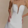 Kingsley Beaded Neckline Mini Dress – Ivory