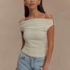 Kinsley Slinky Top With Hardware – Ivory