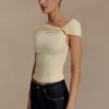 Kinsley Slinky Top With Hardware – Pale Lemon