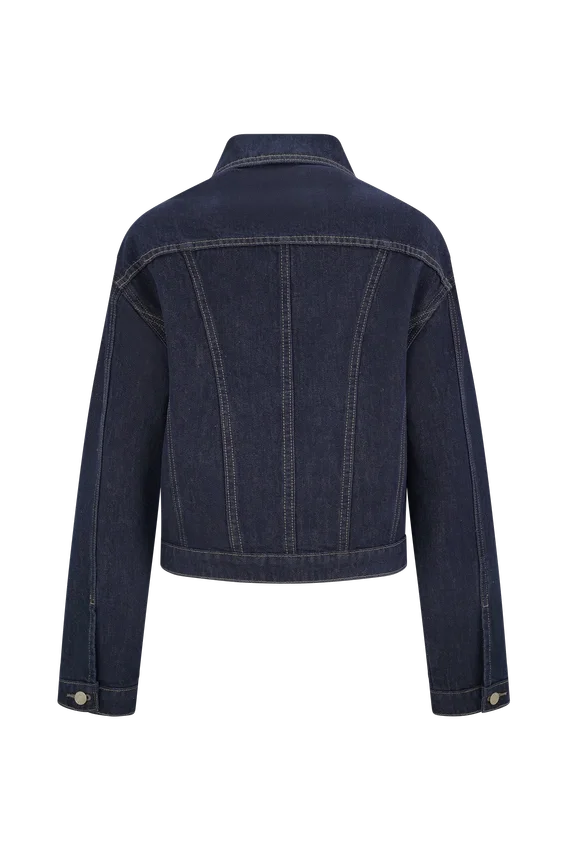 Kirra Cinched Denim Jacket – Washed Indigo Blue Kirra Cinched Denim Jacket – Washed Indigo Blue