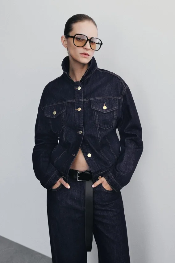 Kirra Cinched Denim Jacket – Washed Indigo Blue Kirra Cinched Denim Jacket – Washed Indigo Blue