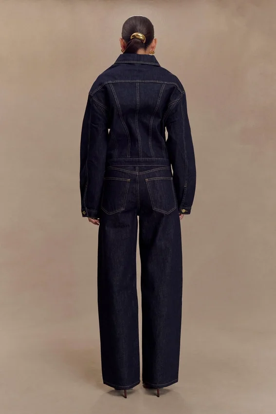 Kirra Cinched Denim Jacket – Washed Indigo Blue Kirra Cinched Denim Jacket – Washed Indigo Blue