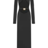 Kiyah Slinky Cut Out Maxi Dress – Black