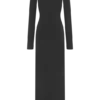 Kiyah Slinky Cut Out Maxi Dress – Black