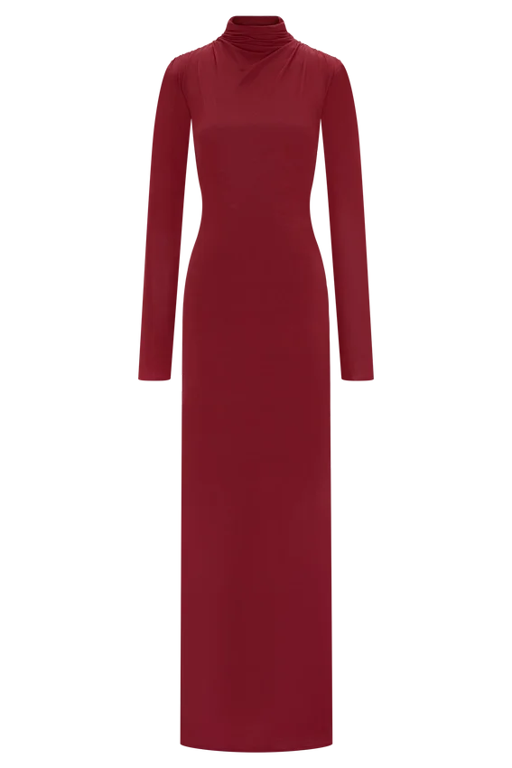 Kiyah Slinky Cut Out Maxi Dress – Red Kiyah Slinky Cut Out Maxi Dress – Red