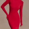 Kiyah Slinky Cut Out Maxi Dress – Red Kiyah Slinky Cut Out Maxi Dress – Red