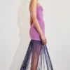 Koah Fringe Bandage Knit Maxi Dress – Purple