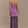 Koah Fringe Bandage Knit Maxi Dress – Purple