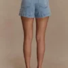 Kylee Embroidered Shorts – Mid Blue