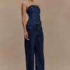 Laina Mid Rise Diamante Denim Jeans – Midnight Blue