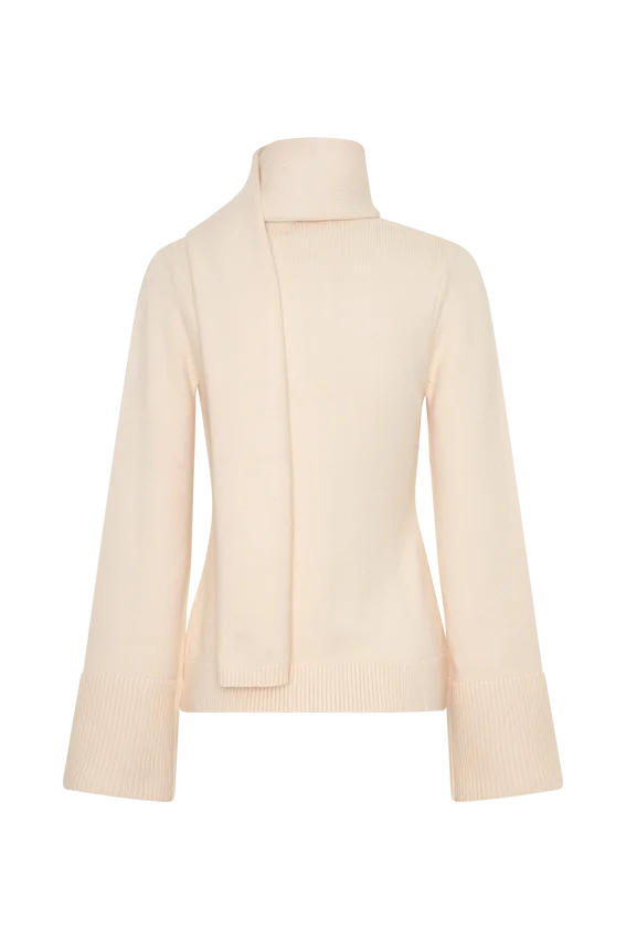 Lara Knit Cardigan With Scarf – Ivory Lara Knit Cardigan With Scarf – Ivory