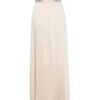Larissa Satin Maxi Dress With Ruched Petals – Blush Gold
