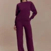 Lauren Knit Trouser – Plum