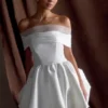 Lauretta Off Shoulder Mini Dress – White Lauretta Off Shoulder Mini Dress – White