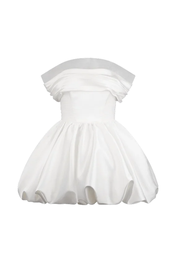 Lauretta Off Shoulder Mini Dress – White Lauretta Off Shoulder Mini Dress – White